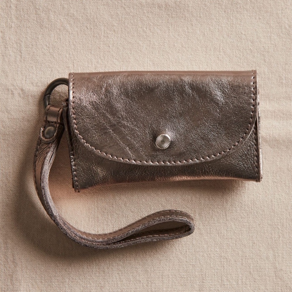 Free People Metallic Leather Wristlet